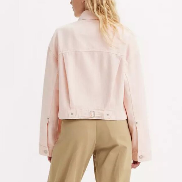 Levis Womens Tailored 90s Trucker Jean Jacket in Pink Mauve NEW - Picture 3 of 12